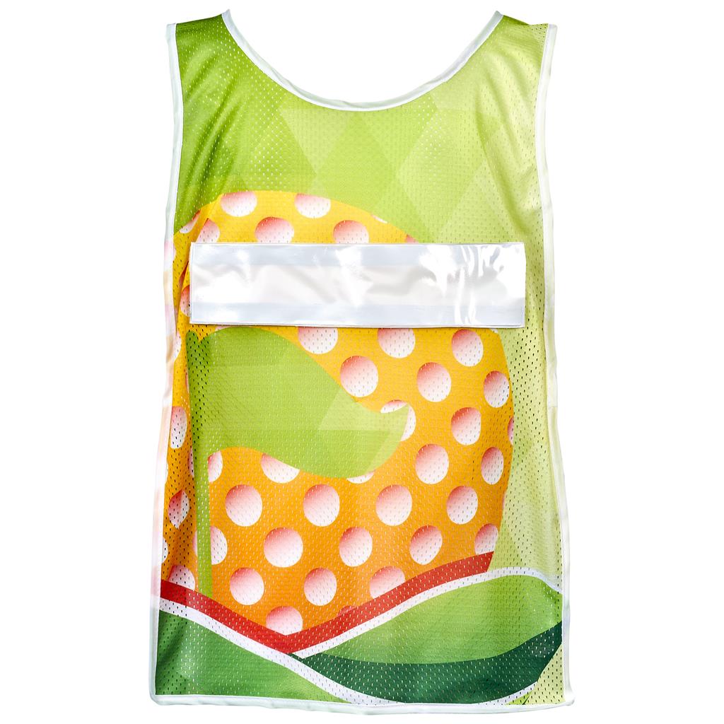 Pre-Production Sample Custom Jackal Polyester Caddy Bib with PVC Name Sleeve SOLID WHITE - Sports and Fitness