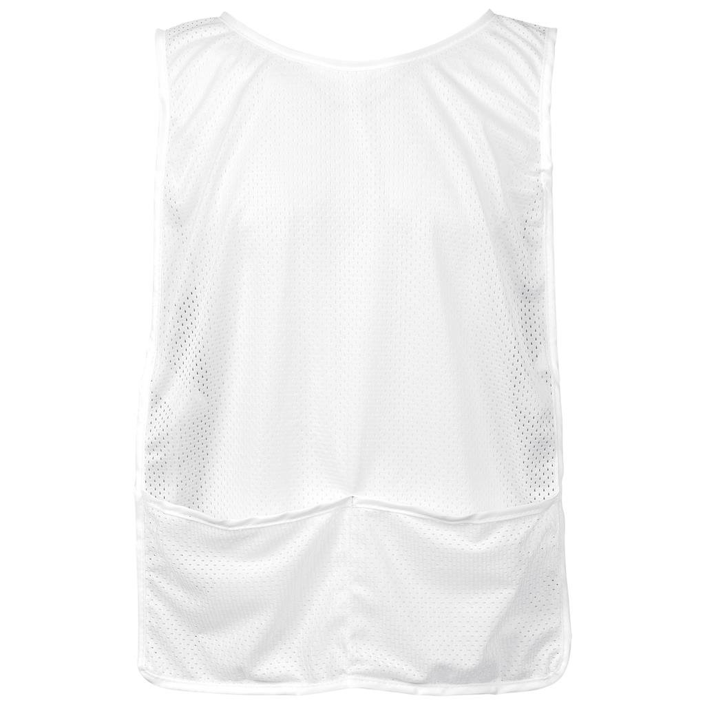 Pre-Production Sample Custom Jackal Polyester Caddy Bib with PVC Name Sleeve SOLID WHITE - Sports and Fitness