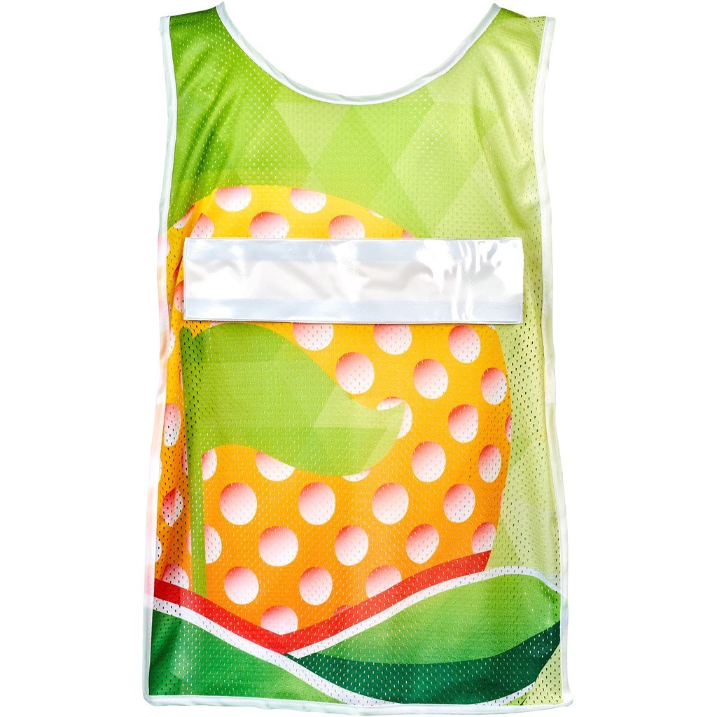 Pre-Production Sample Custom Jackal Polyester Caddy Bib with PVC Name Sleeve SOLID WHITE - Sports and Fitness