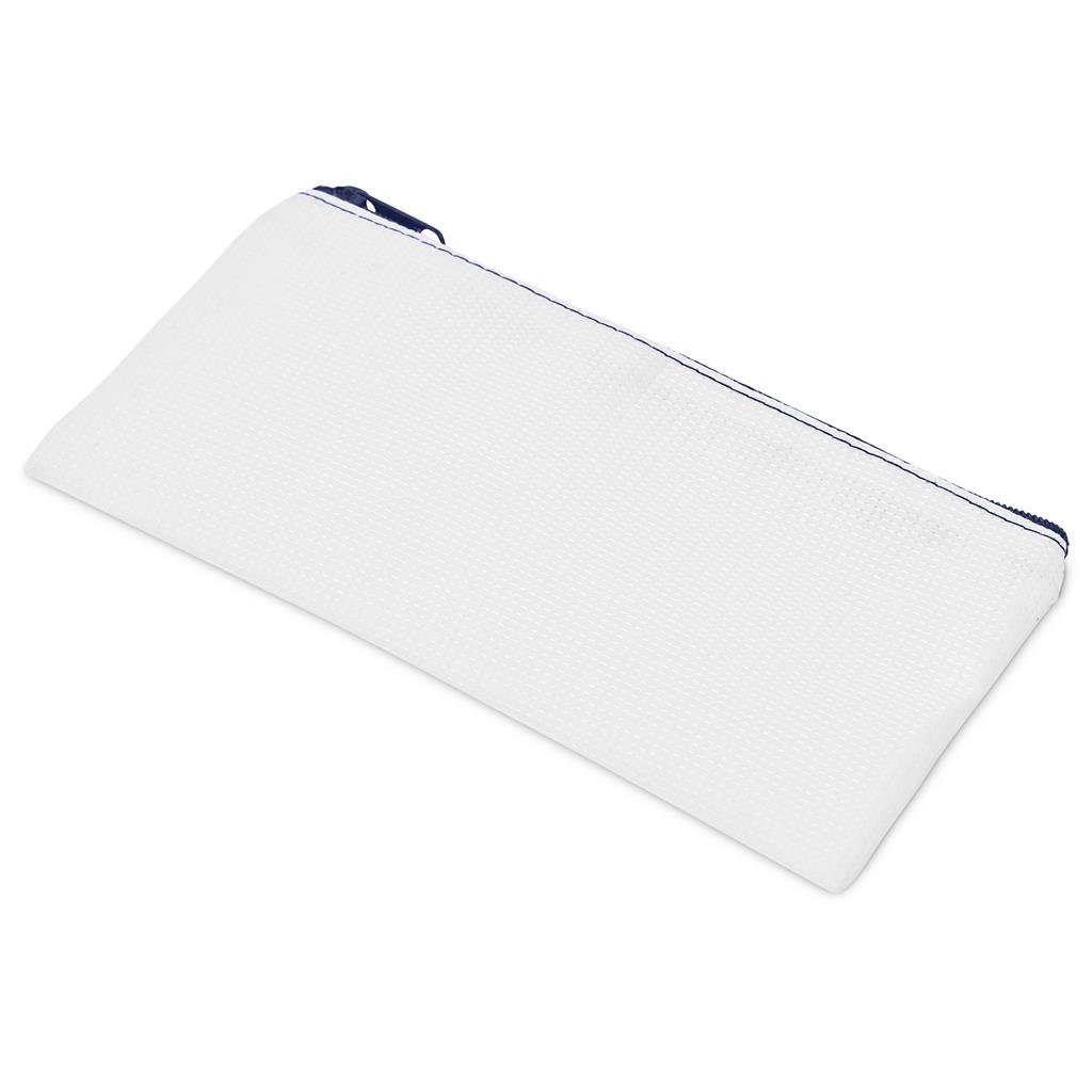 Pre-Production Sample Custom Junior Recycled PET Stitch-Bond Pencil Case NAVY - Stationery
