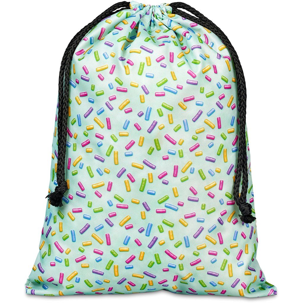 Pre-Production Sample Custom Pacific Maxi Polyester Drawstring Pouch BLACK - Bags and Backpacks