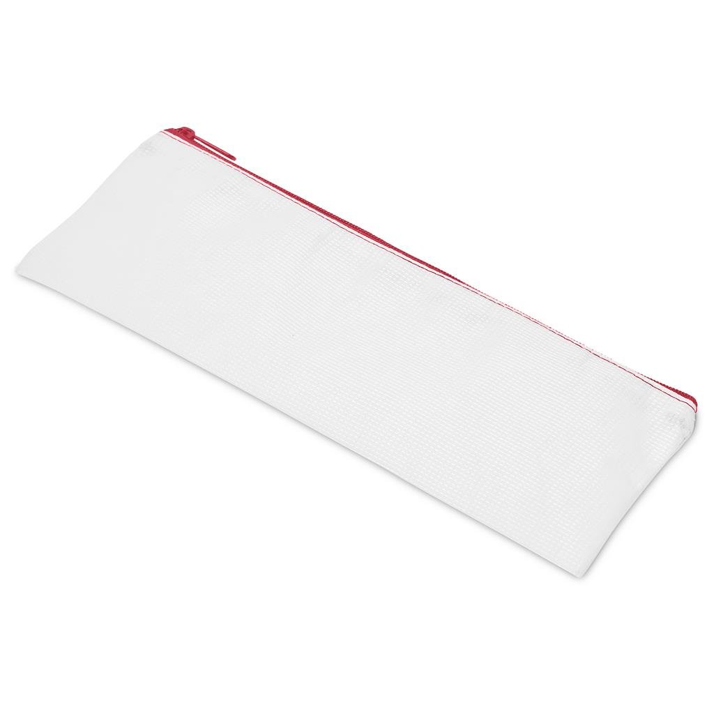 Pre-Production Sample Custom Parker Recycled PET Stitch-Bond Pencil Case RED - Stationery