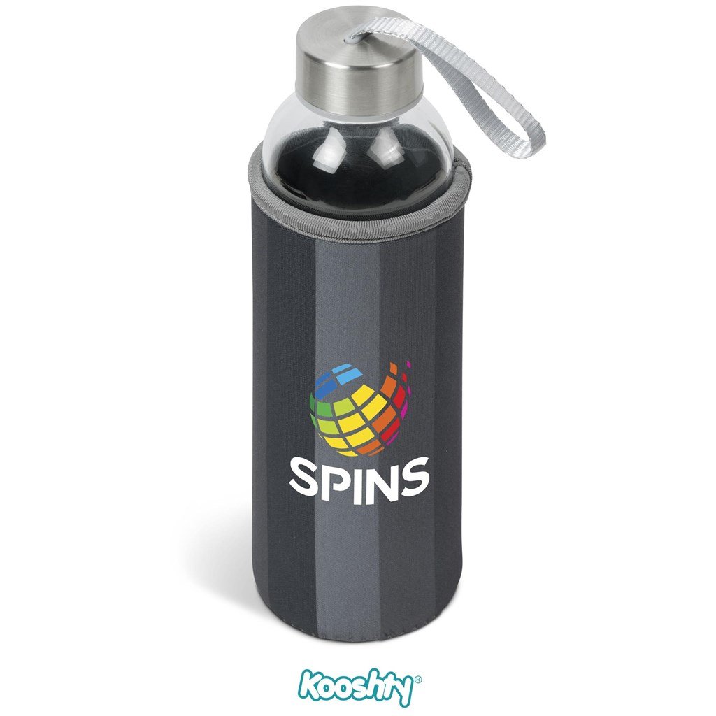 Quirky Glass Water Bottle - 500ml Grey / GY - Bottles