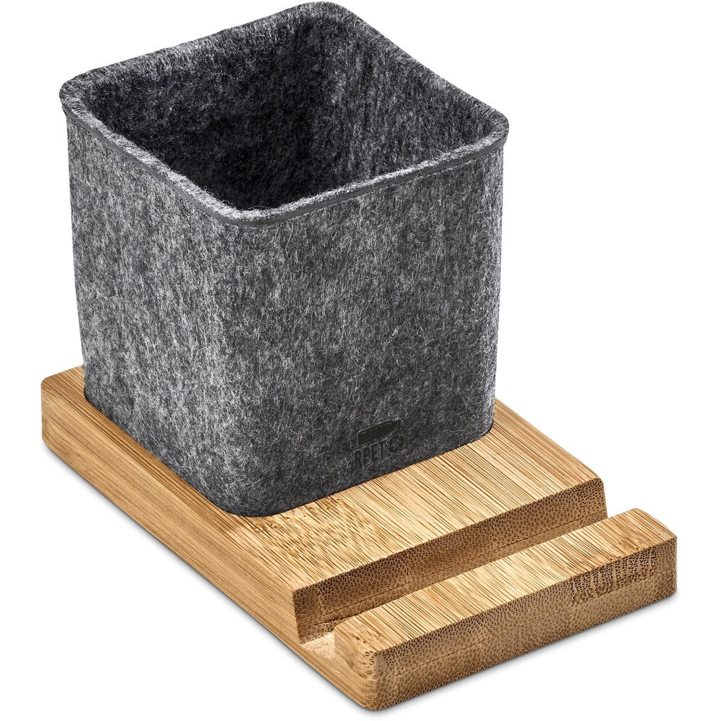 Recycled PET & Bamboo Desk Caddy Phone Stand Grey / GY - Mobile Stands