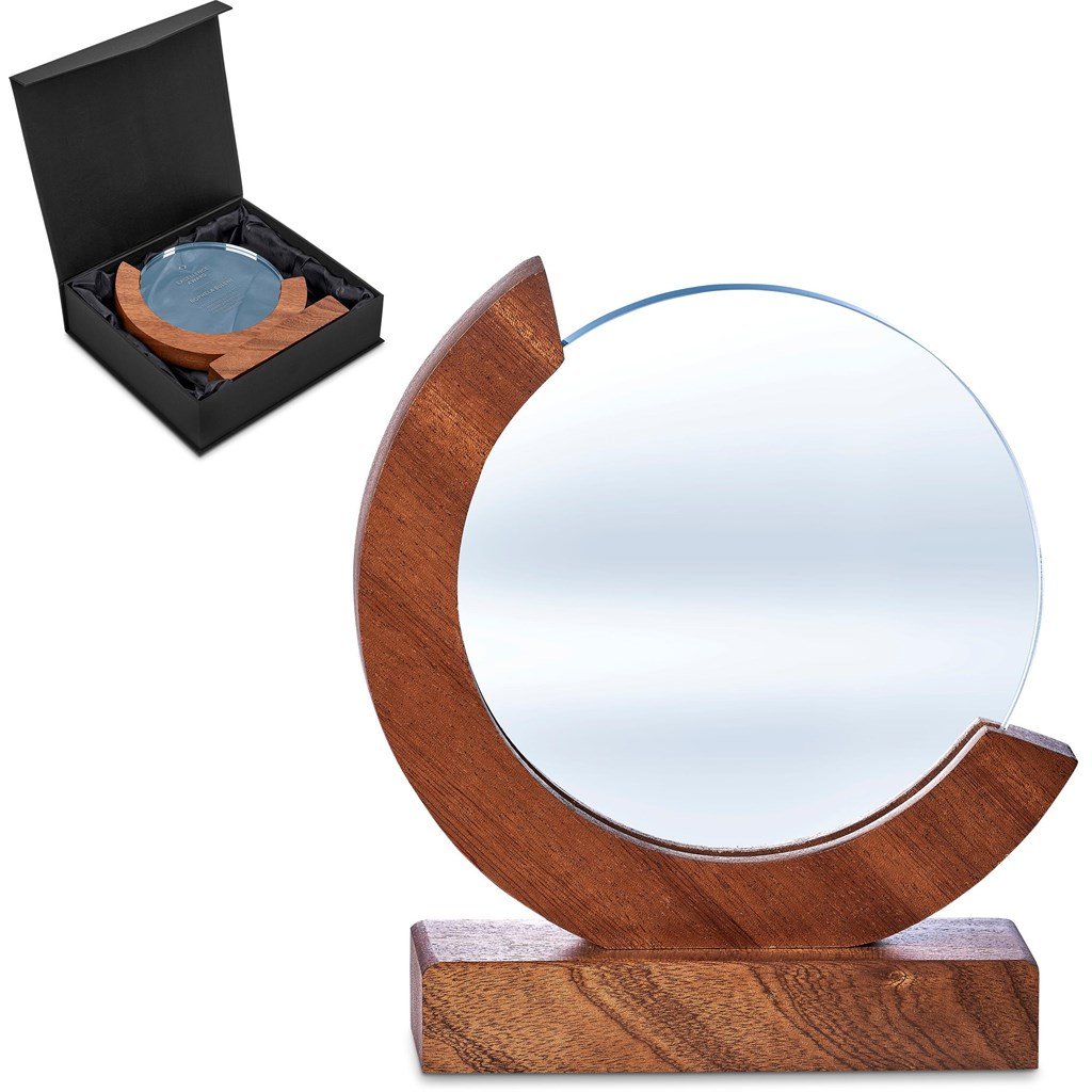 Reverence Achievement Award - Premium Optical Glass and Wood Natural / NT - Trophies