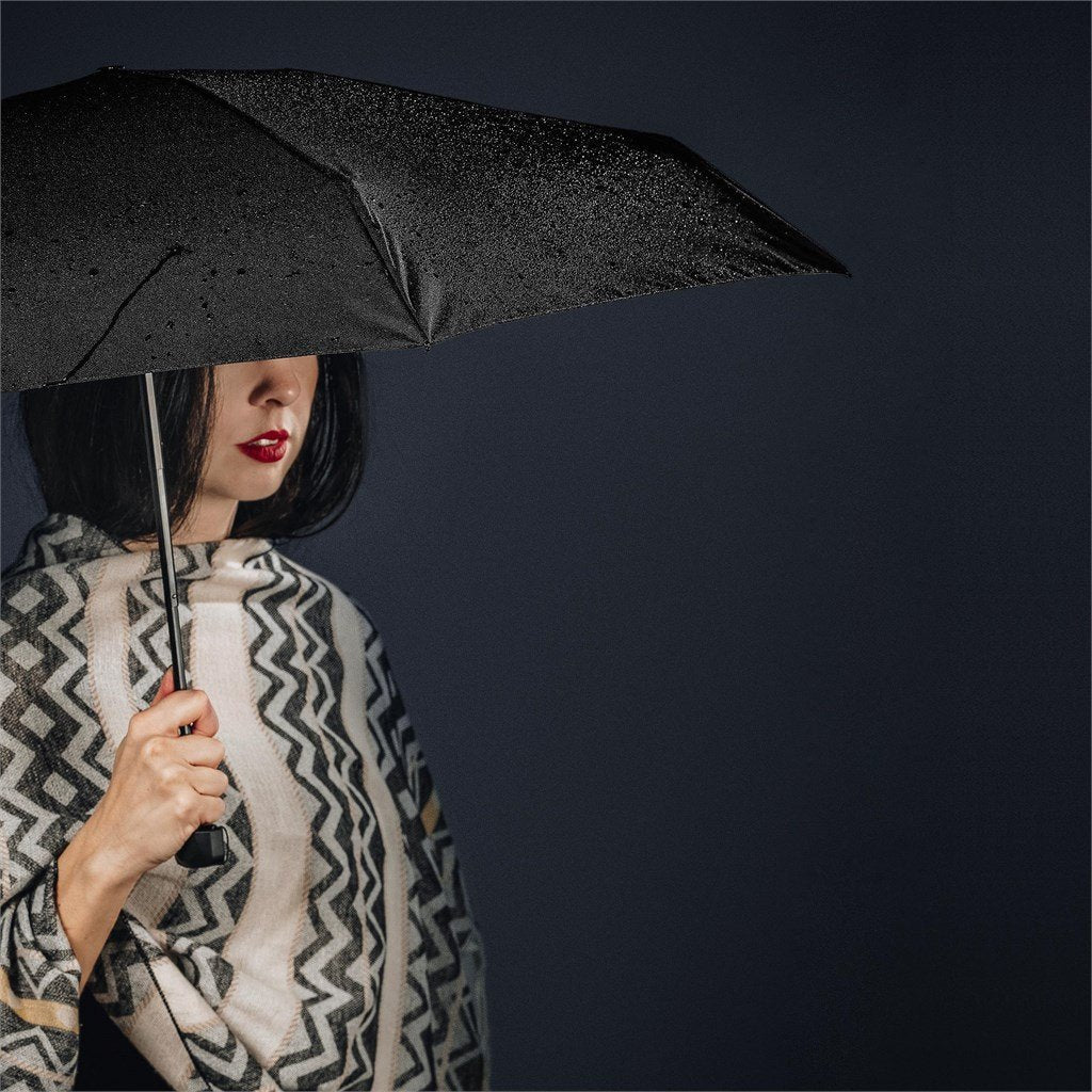 Salem Recycled PET Compact Umbrella with EVA Pouch BLACK - Umbrellas,Recycled Products,Umbrellas,Recycled Umbrellas
