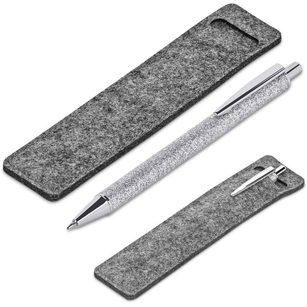 Sparkle Ball Pen In Felt Pouch Grey / GY