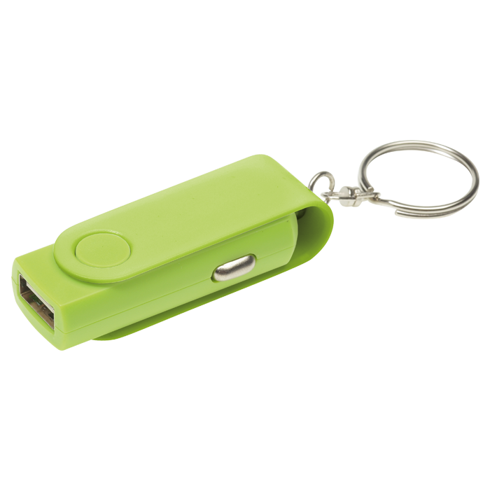 Swivel Phone Car Charger Keychain Green / STD / Last Buy - Keychains