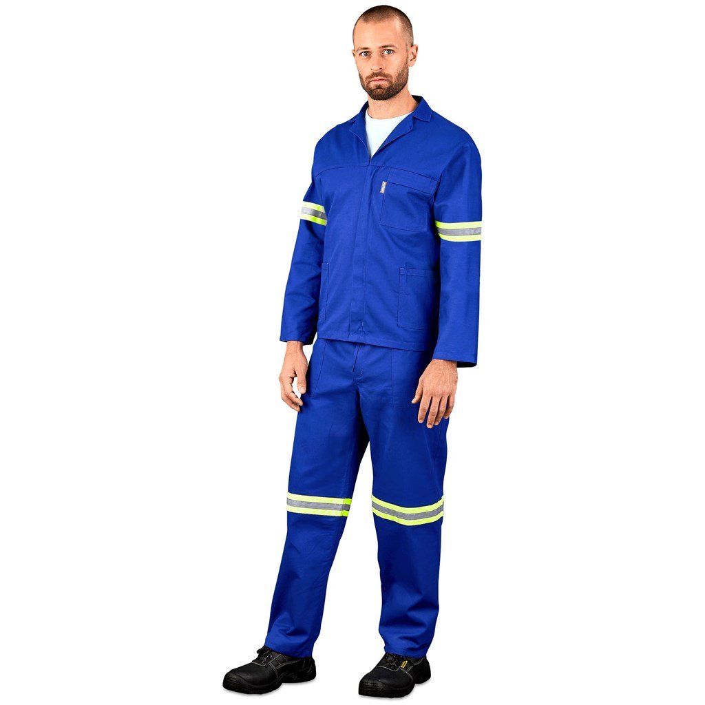 Technician 100% Cotton Conti Suit - Reflective Arms Legs & Back - Yellow Tape