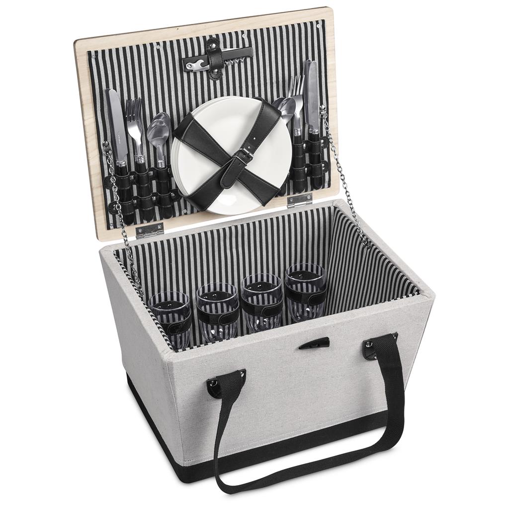 Willow 4-Person Picnic Basket BLACK - Picnic,Eco Ideas,Ideas for Summer,Ideas the Beach,Outdoor and Leisure