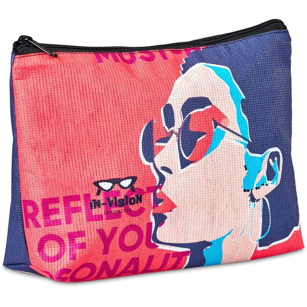 Custom Leanne Recycled PET Stitch-Bond Maxi Toiletry Bag - and Cosmetic Bags,Custom Bags