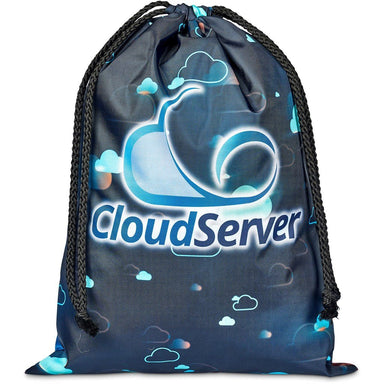 Custom Pacific Maxi Polyester Drawstring Pouch BLACK - Bags and Backpacks,Custom Backpacks