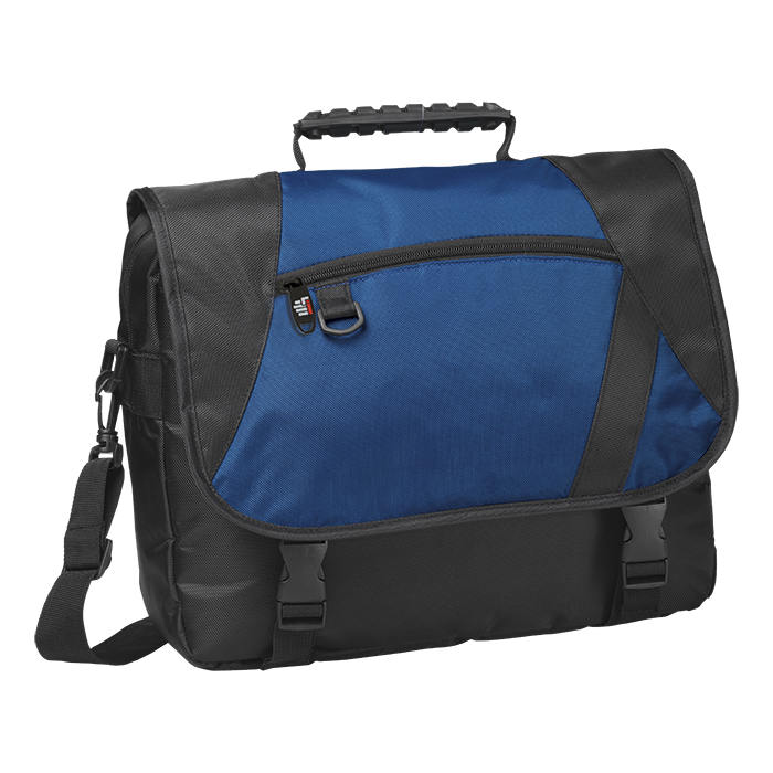 IND401 - Charter Laptop Bag Black/Royal / STD / Last Buy - Conference and Messenger Bags