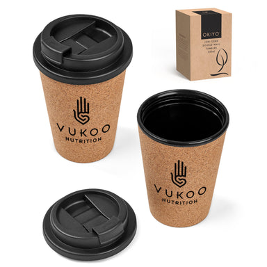 Okiyo Joki Cork Double-Wall Tumbler - 350ml-Black-BL