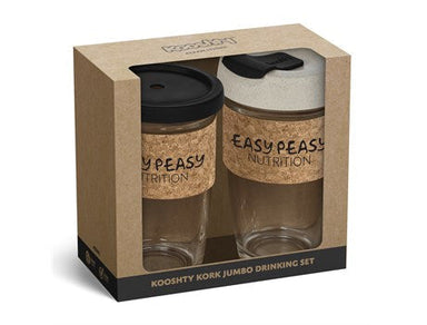 Kooshty Kork Jumbo Drinking Set-Black-BL