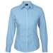 Ladies Basic Poly Cotton Blouse Long Sleeve  Sky 