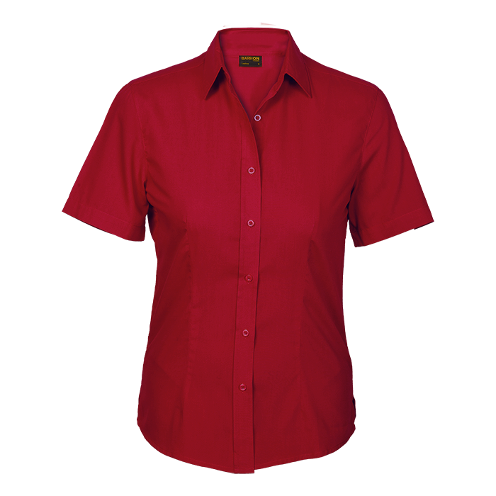 Ladies Basic Poly Cotton Blouse Short Sleeve - Shirts-Corporate