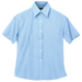 Ladies Chambray Blouse Short Sleeve  Sky Blue / XL /
