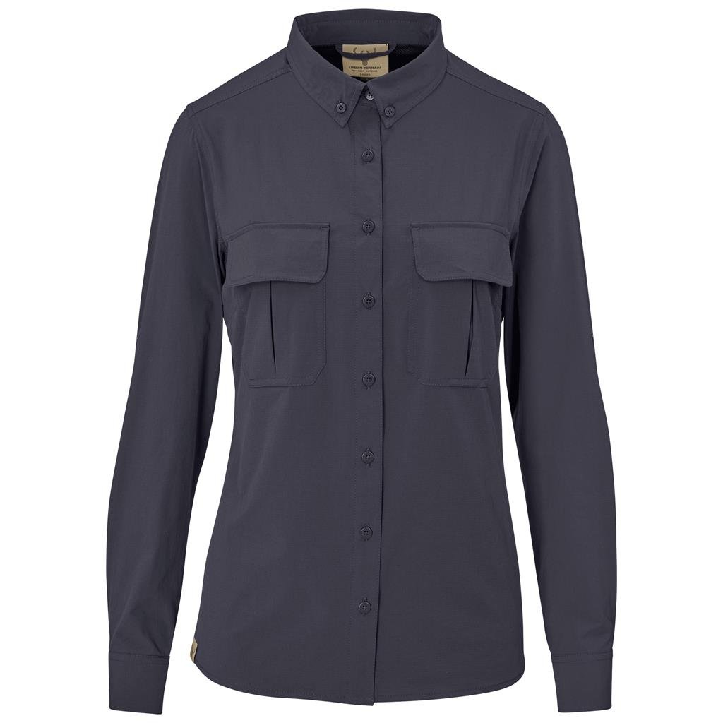 Ladies Long Sleeve Amatola Shirt S / CHARCOAL - New Clothing 2025,Shirts,Utility Shirts