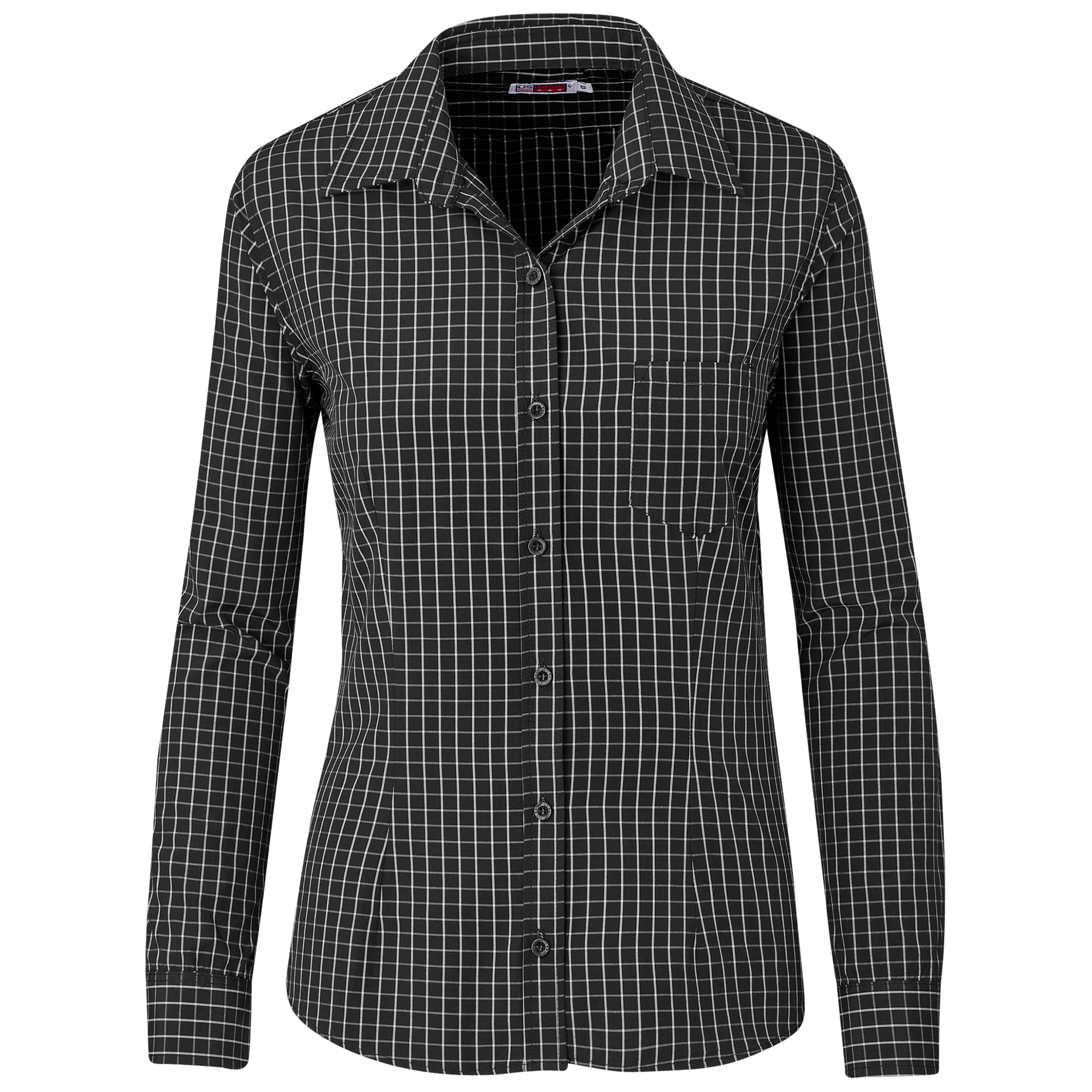 Ladies Long Sleeve Aston Shirt L / Black / BL