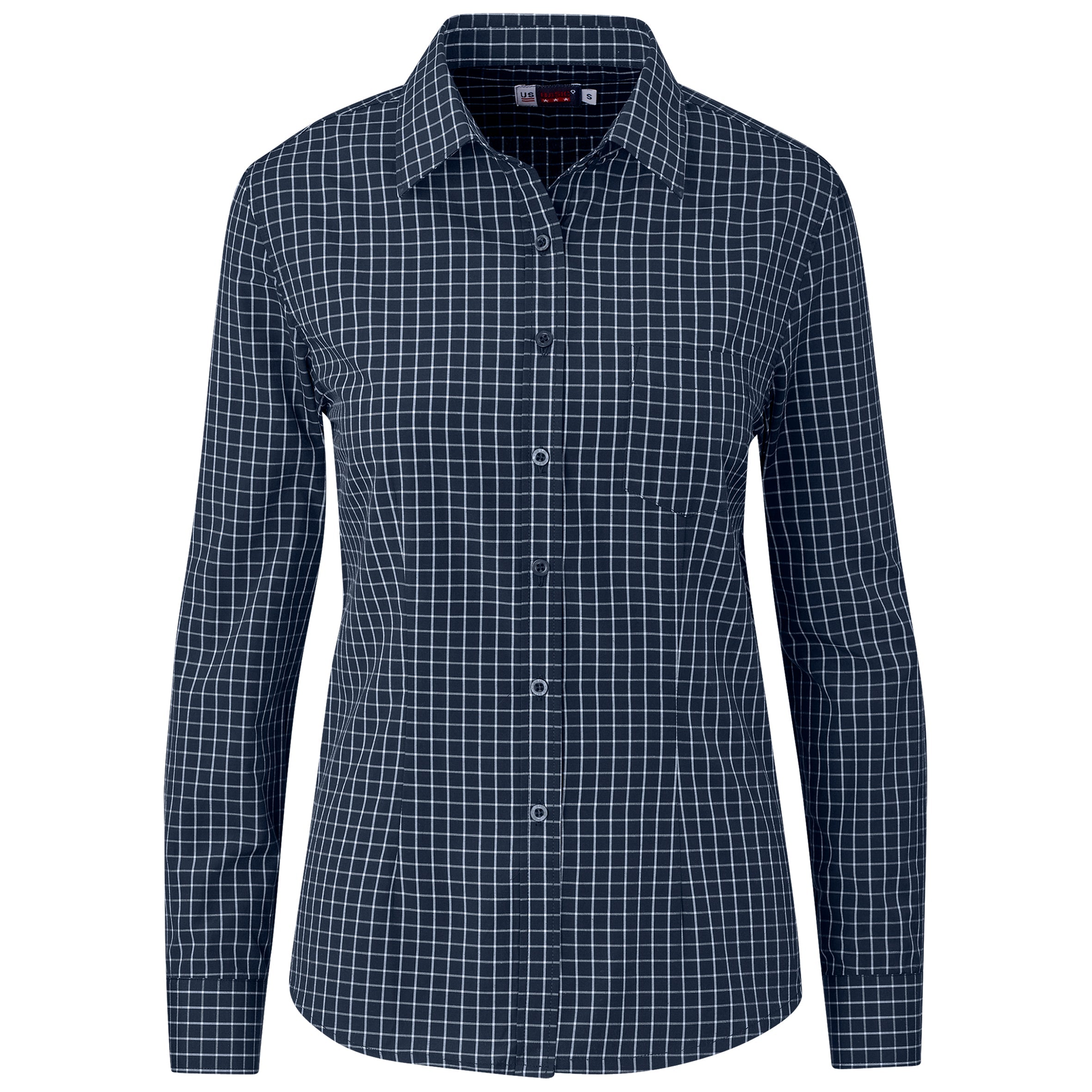Ladies Long Sleeve Aston Shirt L / Navy / N
