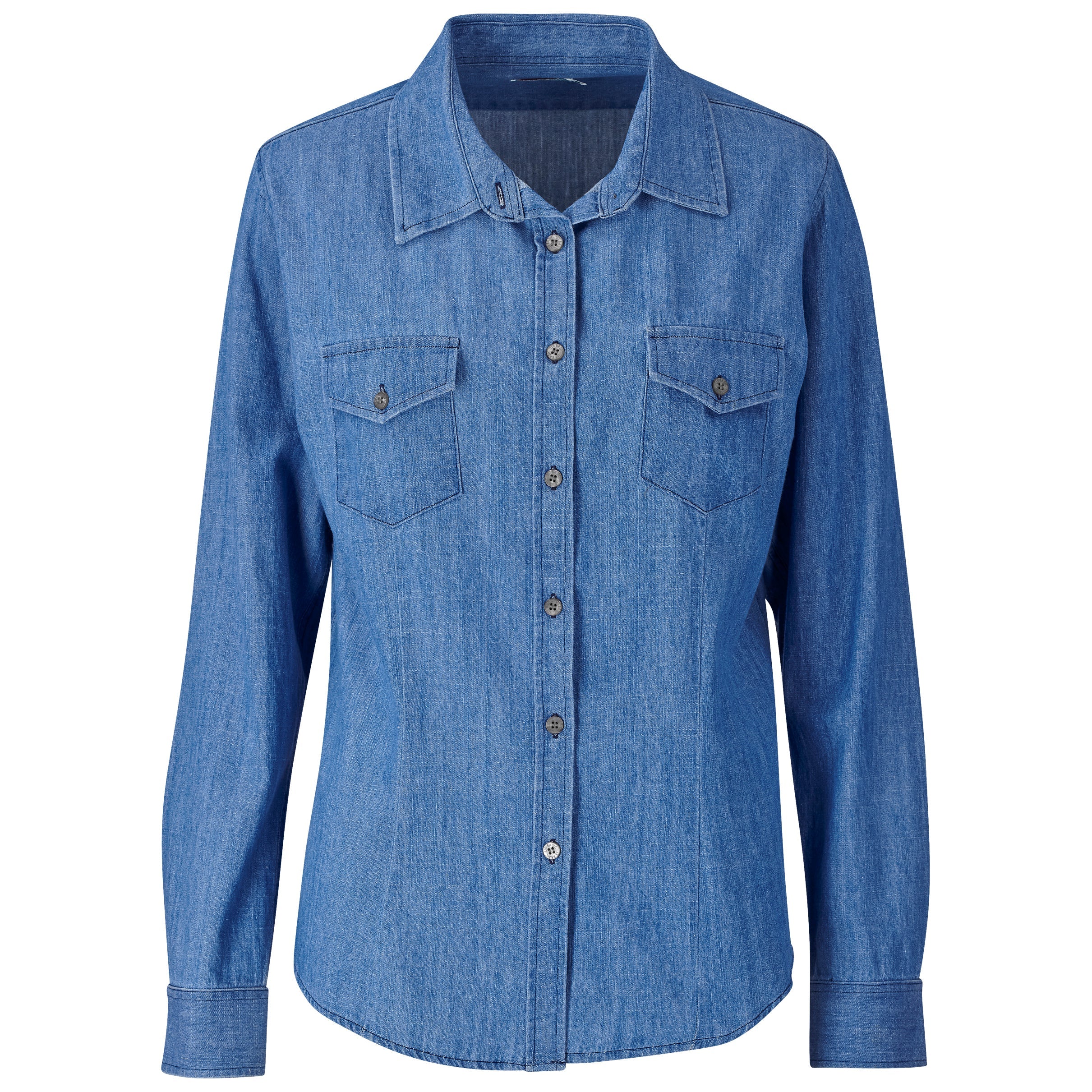 Ladies Long Sleeve Eastwood Shirt 2XL / Blue / BU