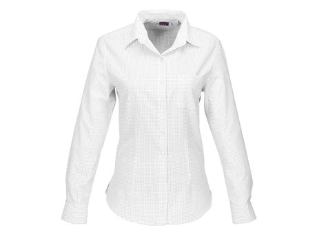 Ladies Long Sleeve Huntington Shirt - White Black