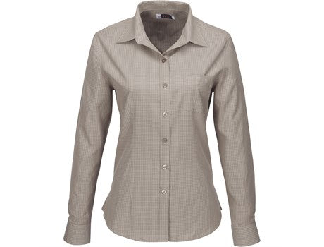 Ladies Long Sleeve Huntington Shirt - White Black