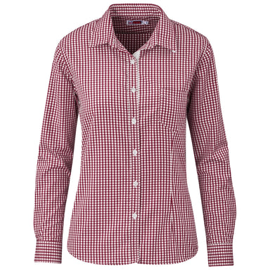 Ladies Long Sleeve Kenton Shirt - Red L / R
