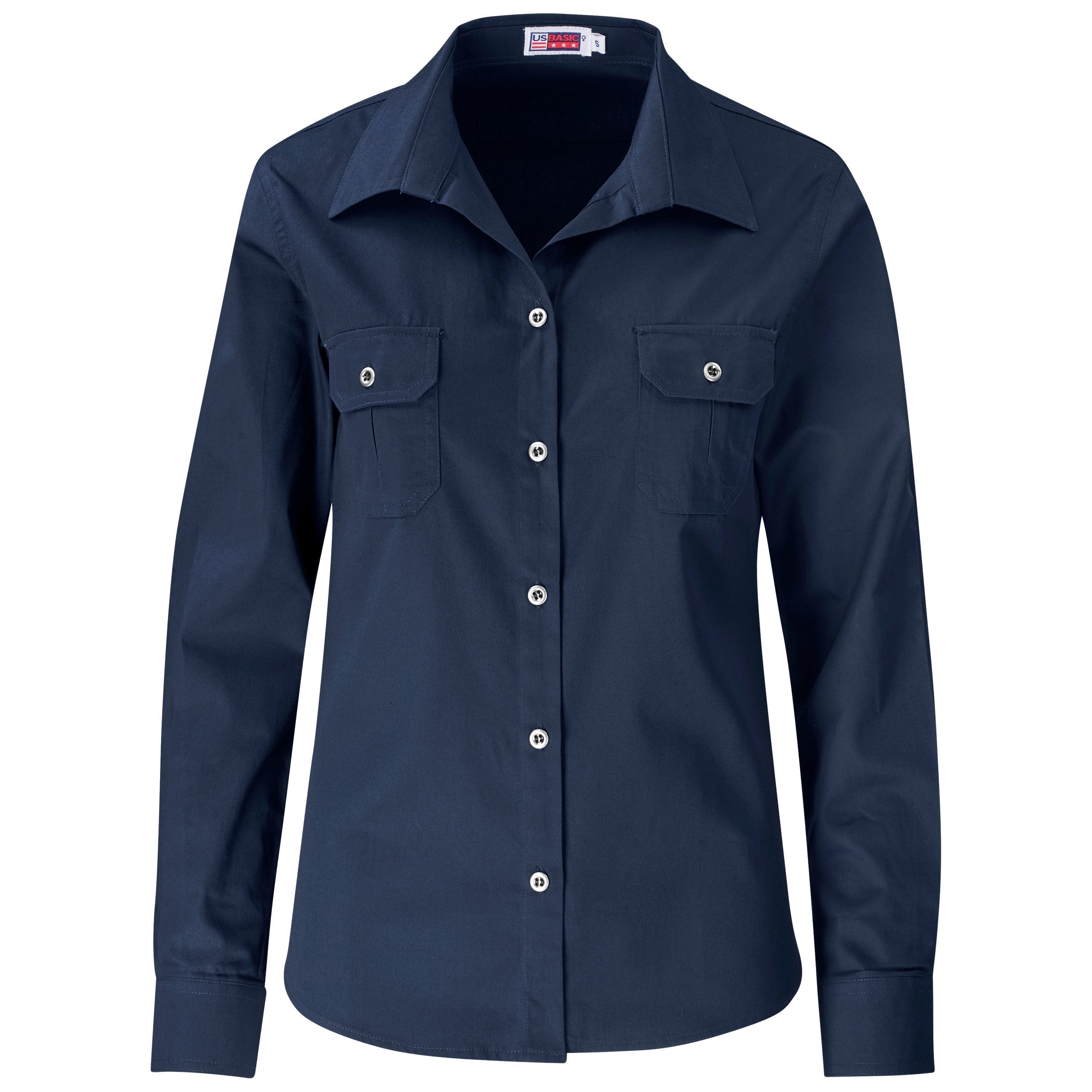 Ladies Long Sleeve Wildstone Shirt-Shirts & Tops-L-Navy-N