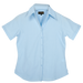 Ladies Pioneer Check Blouse Short Sleeve  Sky Blue / 