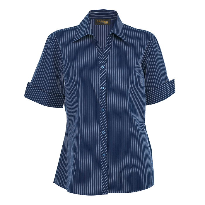 Ladies Quest Short Sleeve Blouse Royal/White / SML / Regular - Shirts-Corporate