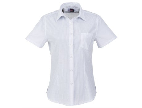 Ladies Short Sleeve Huntington Shirt - White Black