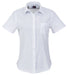 Ladies Short Sleeve Huntington Shirt - White Black L / Light Blue / WLB