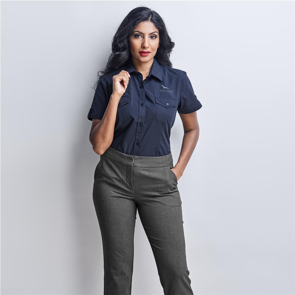 Ladies Short Sleeve Kensington Shirt - Red