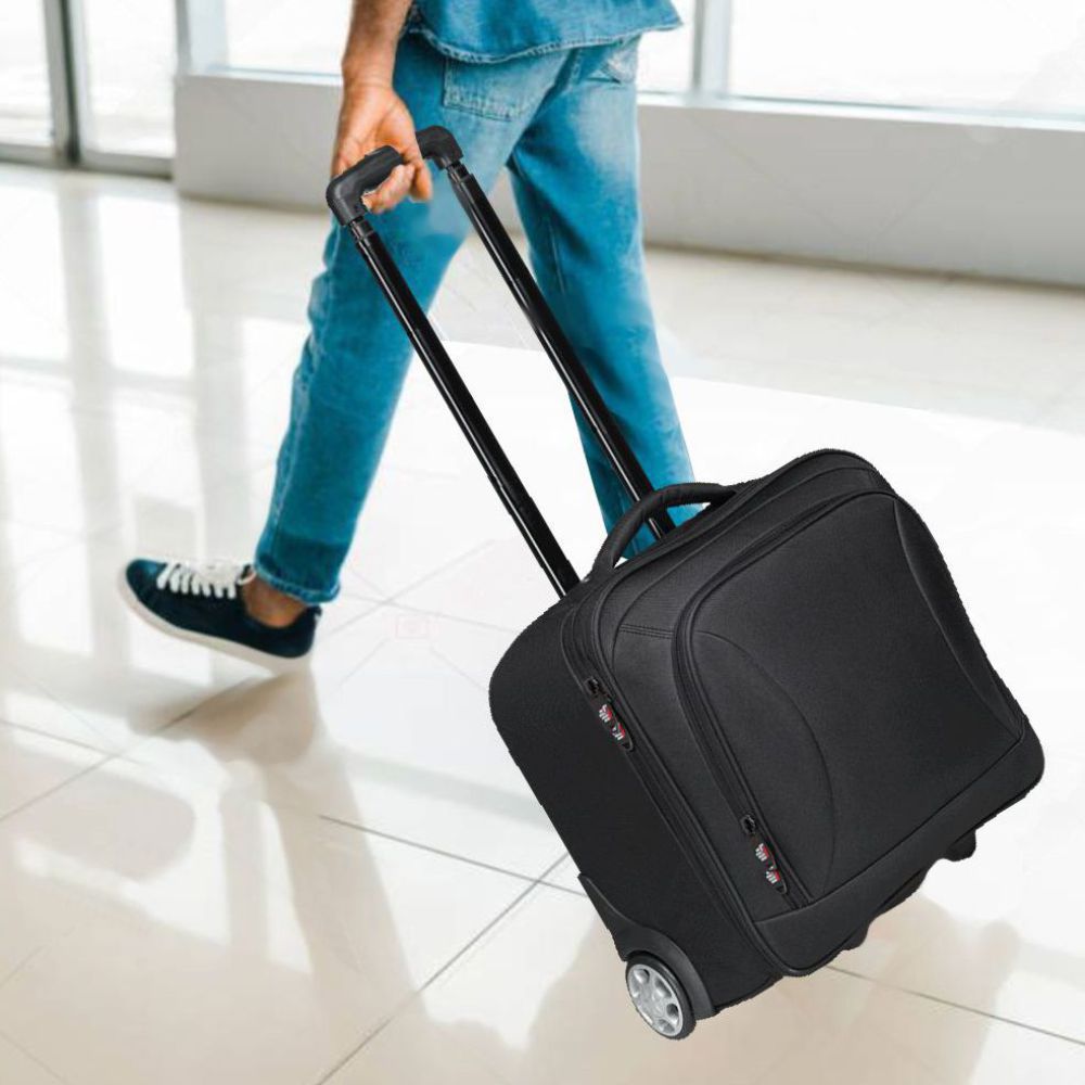 Lazarus Laptop & File Trolley Bag Black / STD / Regular - Bags on Wheels