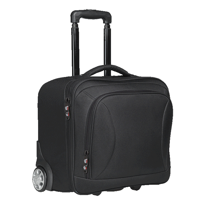 Lazarus Laptop & File Trolley Bag Black / STD / Regular - Bags on Wheels
