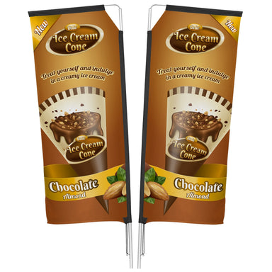 Legend 2M Sublimated Telescopic Double-Sided Flying Banner - 1 complete unit-Banners