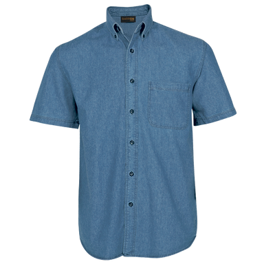Mens Denim Shirt Short Sleeve - Shirts-Corporate