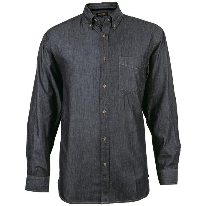 Mens Denver Denim Shirt Long Sleeve Black / SML / Regular - Shirts-Corporate