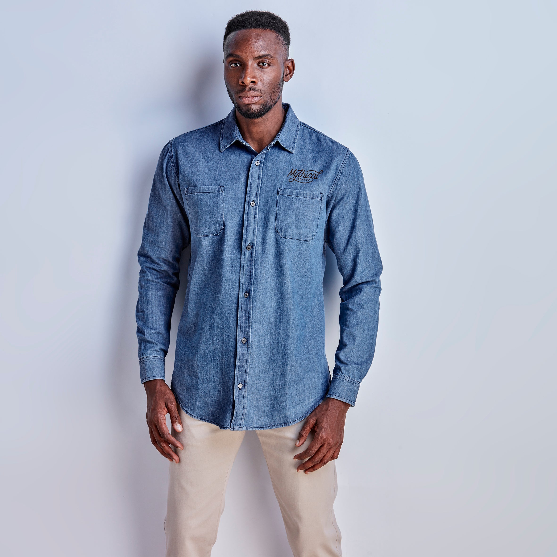 Mens Long Sleeve Eastwood Shirt L / Dark Blue / DB