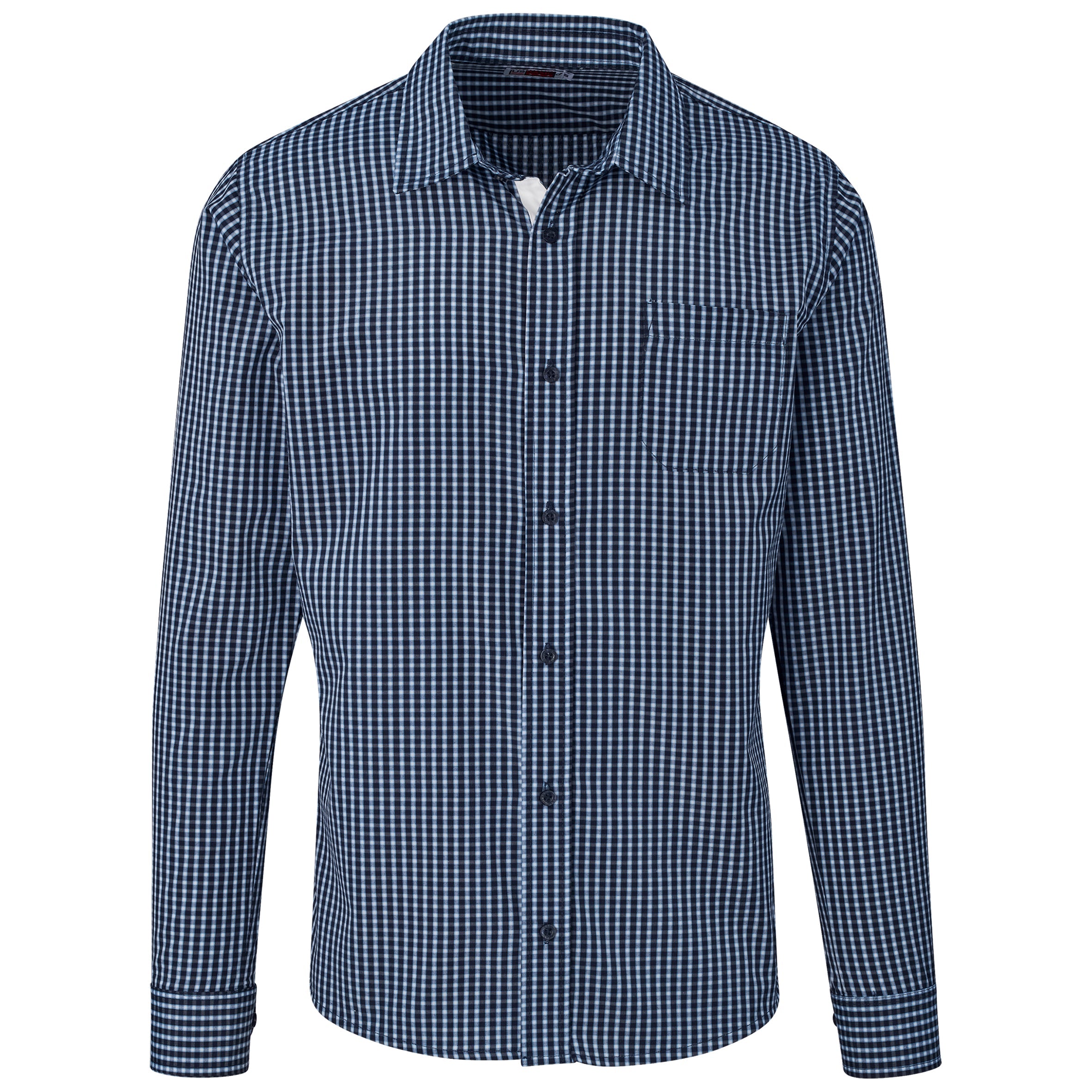Mens Long Sleeve Kenton Shirt - Red L / Navy / N
