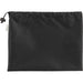 Black drawstring pouch for resistance bands on a white background