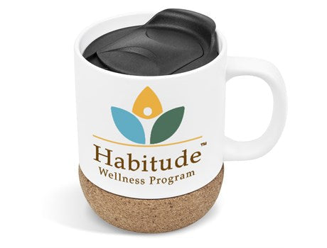 Serendipio Sienna Cork Sublimation Mug-Solid White-SW