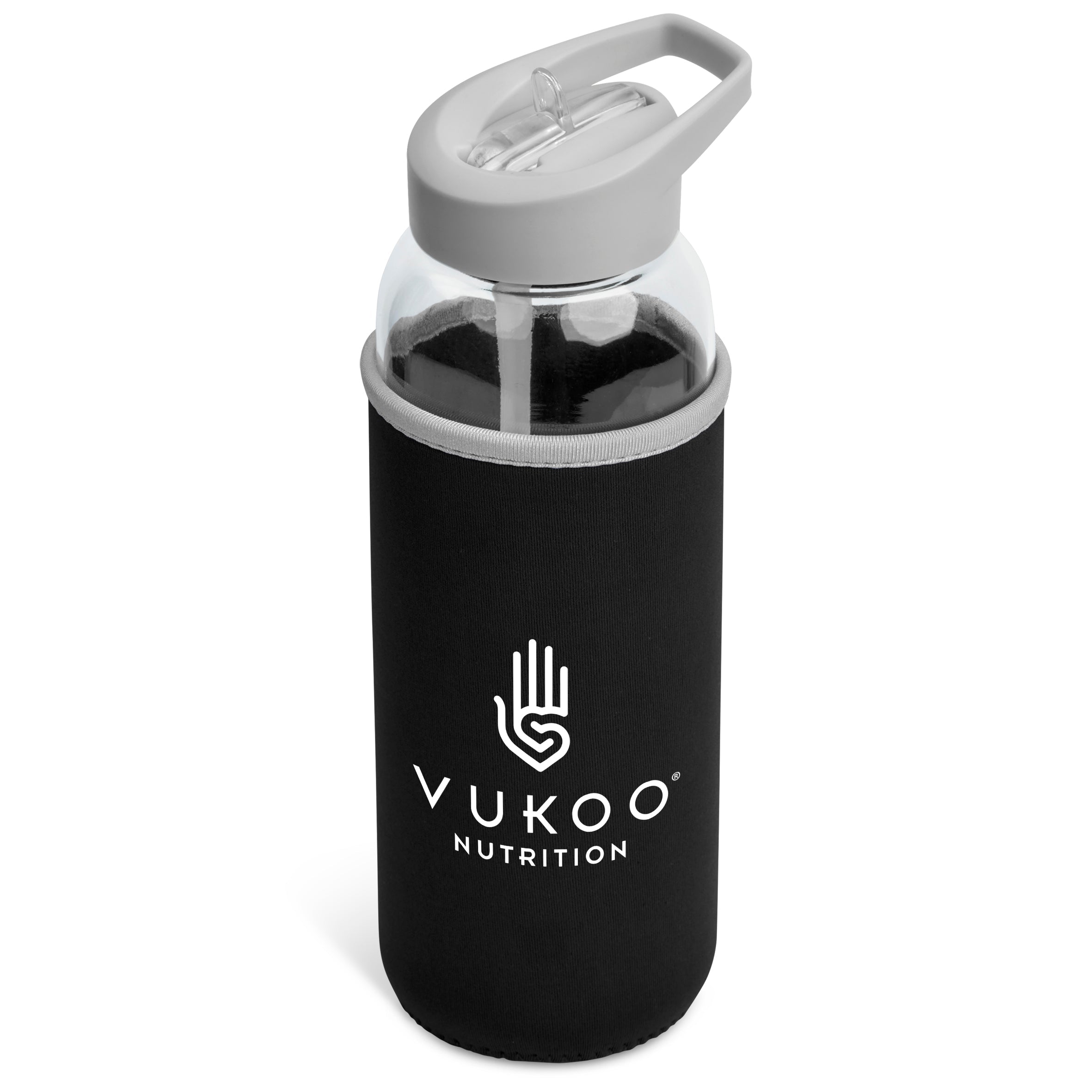 Sipper Neo Glass Water Bottle – 850ml Black / BL