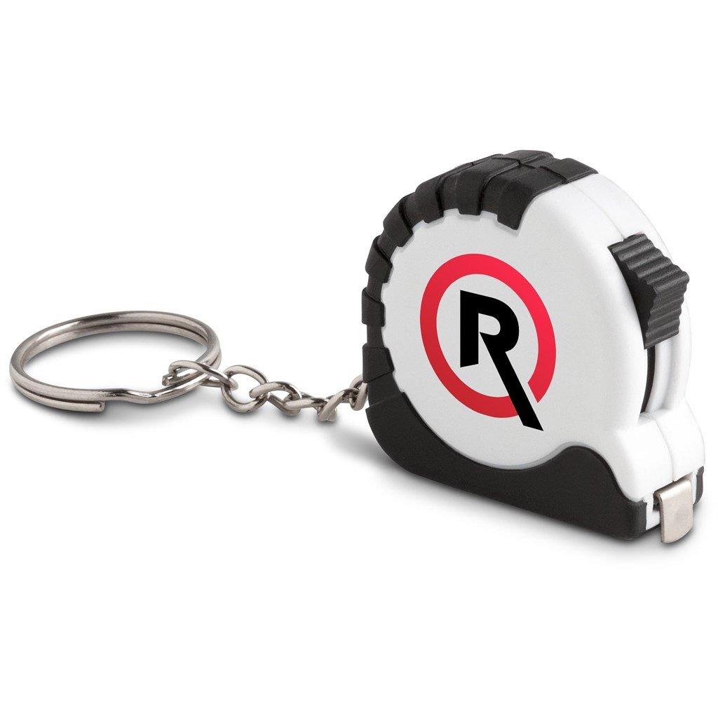 Surveyor Tape Measure Keyholder - 1 Metre Solid White / SW - Keychains