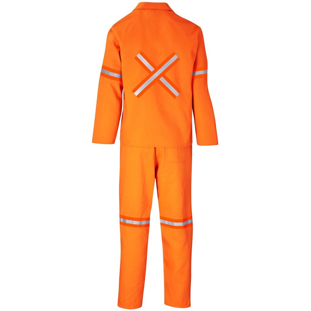 Trade Polycotton Conti - Suit Reflective Arms Legs & Back - Orange Tape