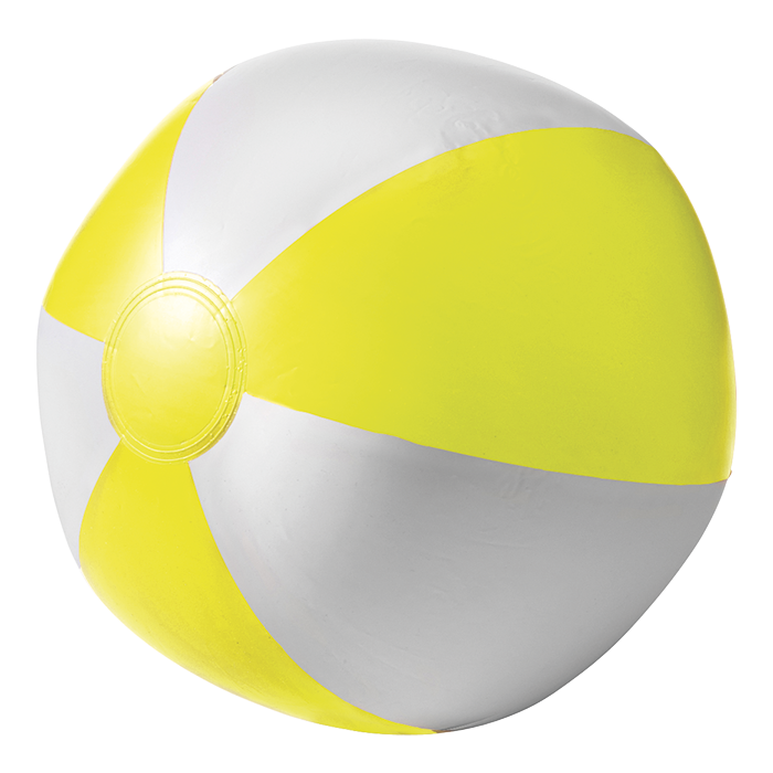 Two Tone Inflatable Beach Ball Yellow / STD / Regular - Outdoor
