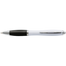 White Barrel Curved Design Ballpoint Pen with Coloured Grip Black / STD / Regular - Writing Instruments