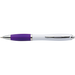 White Barrel Curved Design Ballpoint Pen with Coloured Grip Purple / STD / Regular - Writing Instruments